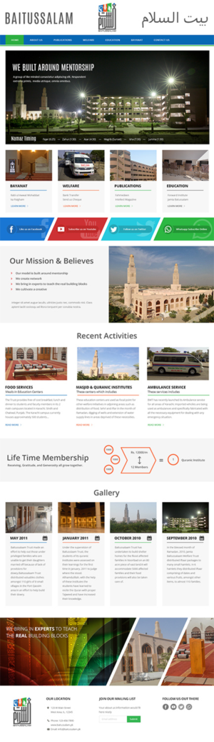 Clean and sophisticated website for Baitussalam