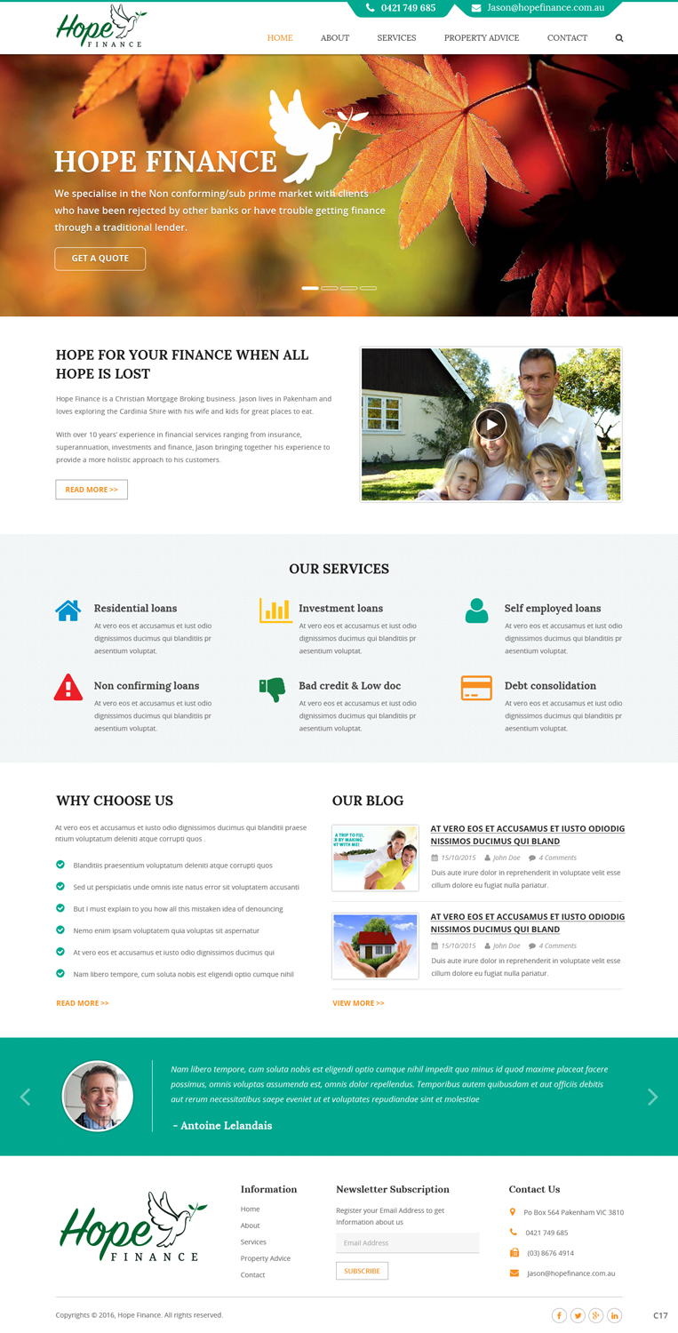 Diseño Web por pb para Hope Finance | Diseño #12921726