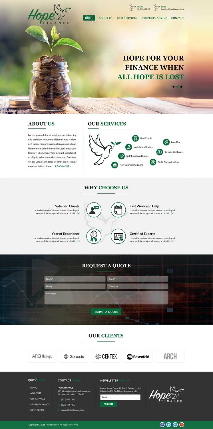 Web Design by Sbss for Hope Finance | Design: #12911158