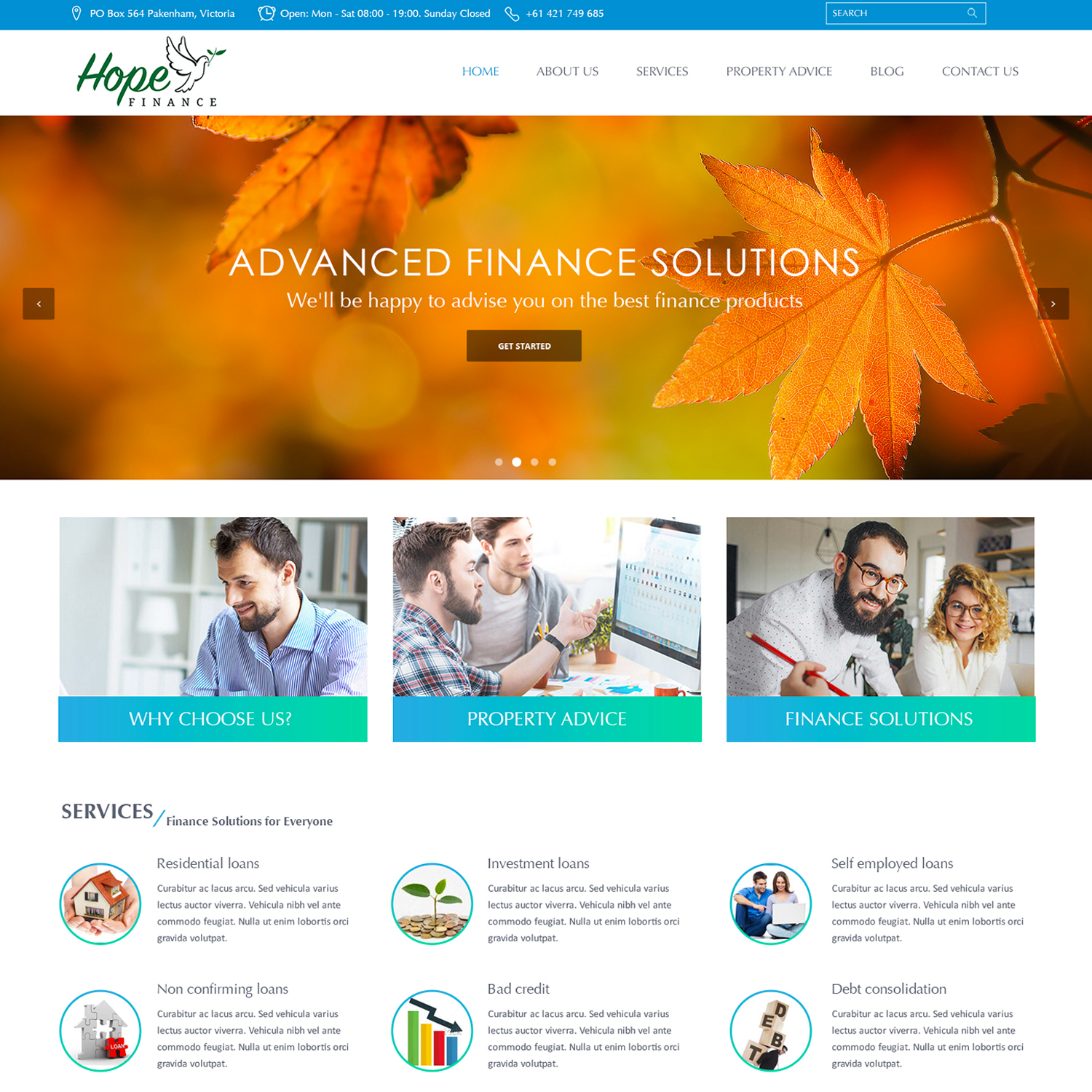 Diseño Web por creativeweb para Hope Finance | Diseño #12891357