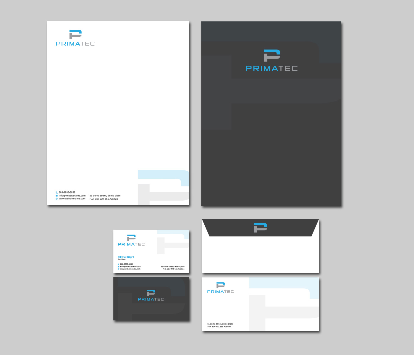 Stationery Design by Right_D for PrimaTec LTD. | Design #12914377
