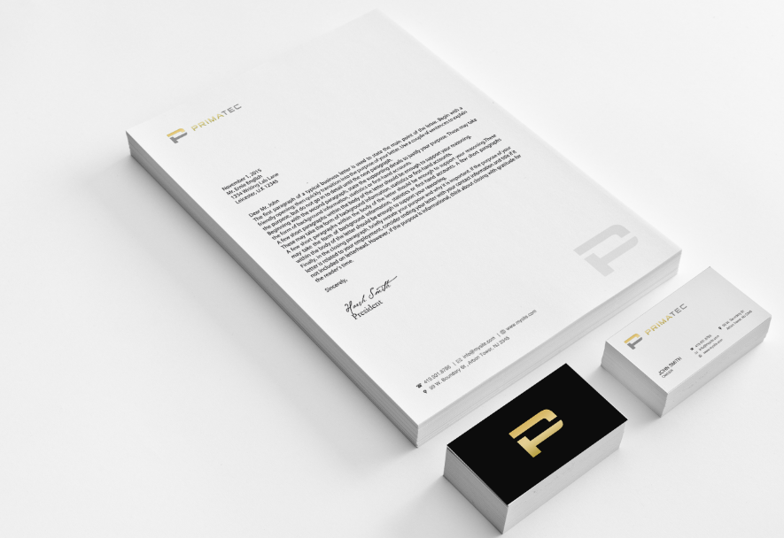 Stationery Design by Sarah Mathews for PrimaTec LTD. | Design #12915089