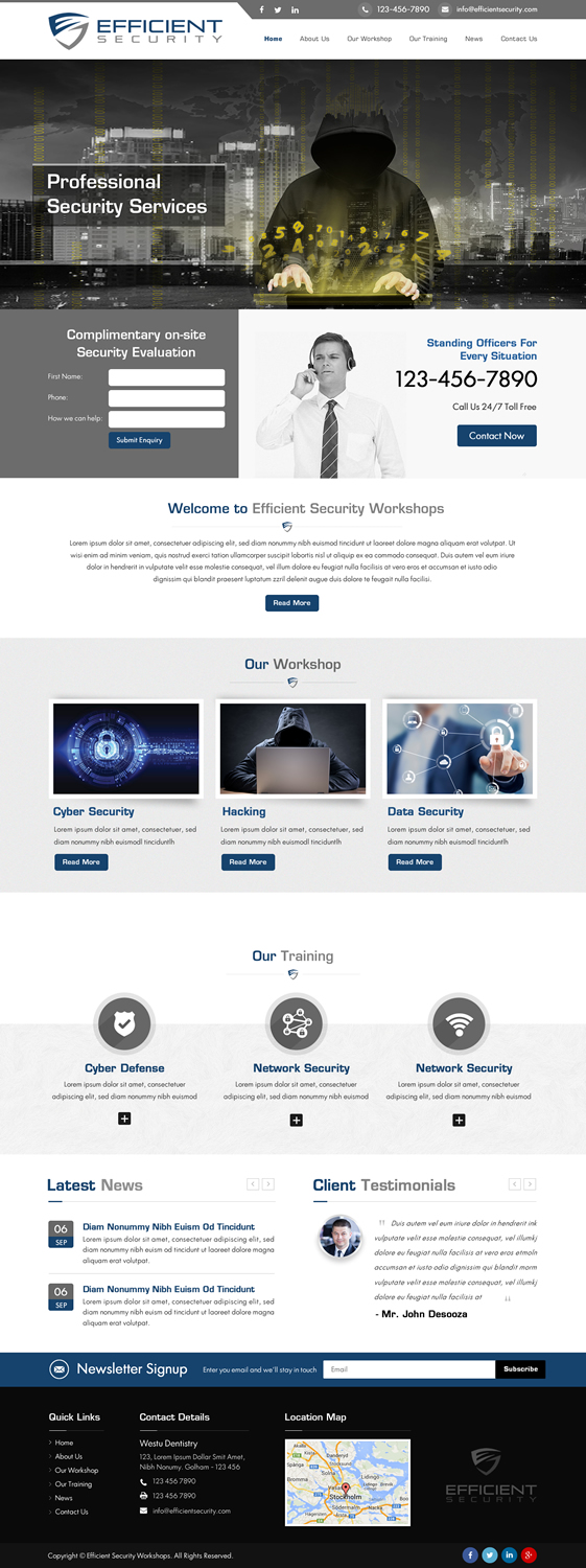 Serious, Modern, It Company Web Design for Efficient Security by Sbss ...