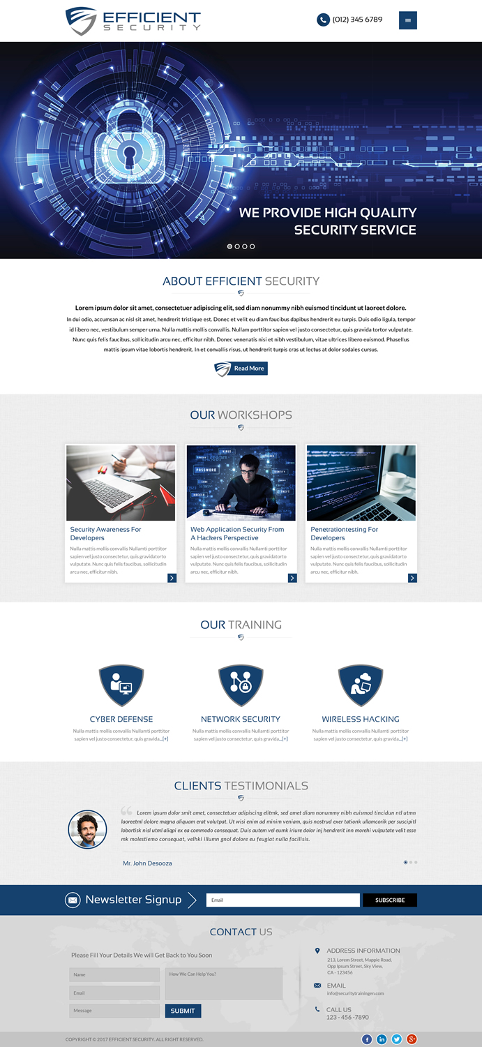 Serious, Modern, It Company Web Design for Efficient Security by Sbss ...
