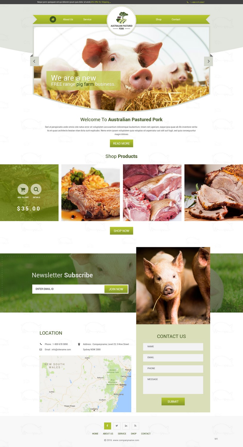 Web Design by pb for Australian Pastured Pork | Design #12926280