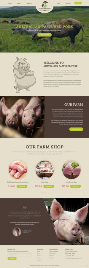 Web Design by pb for Australian Pastured Pork | Design: #12926281