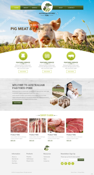 Web Design by pb for Australian Pastured Pork | Design: #12926285