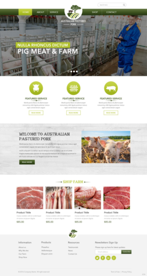 Web Design by pb for Australian Pastured Pork | Design: #12926287