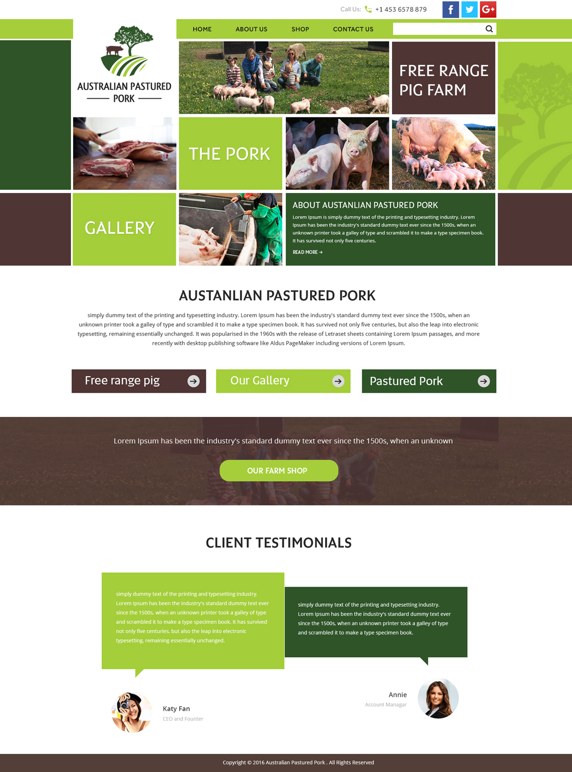 Diseño Web por Xclusive Designers para Australian Pastured Pork | Diseño #12923322