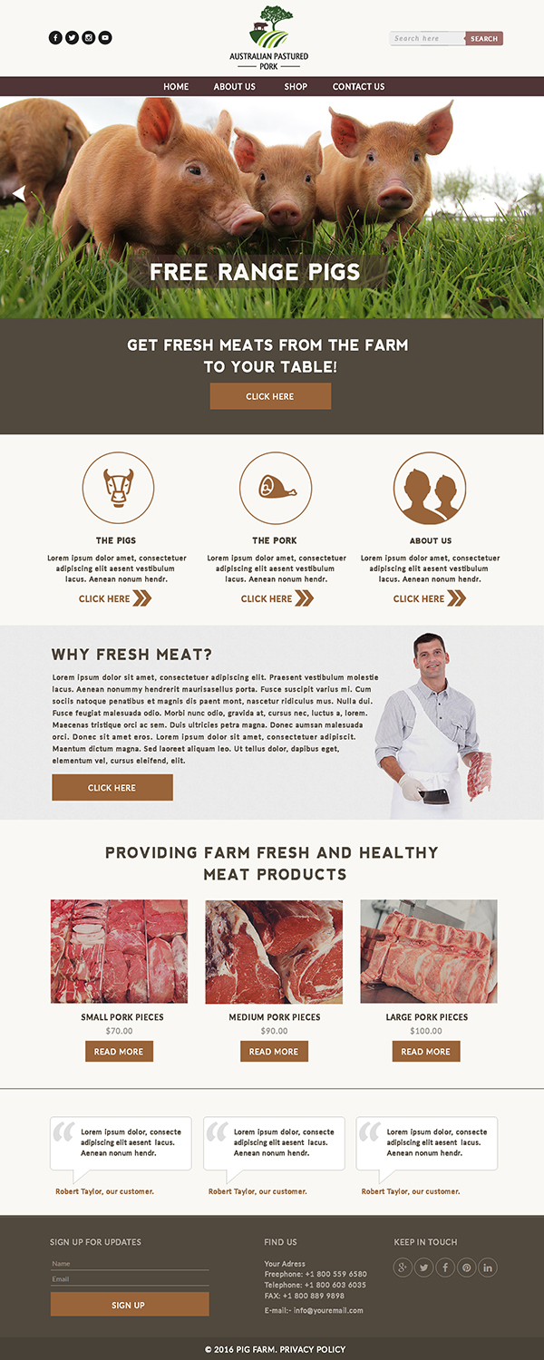 Web Design by bdesigner9 for Australian Pastured Pork | Design #12926885