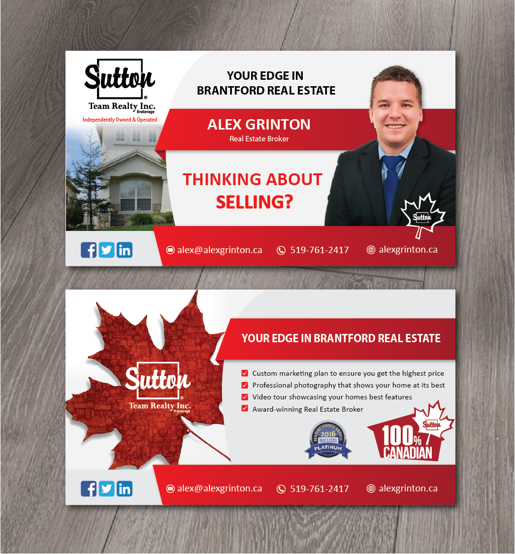 Design de Carte Postale par alex989 pour Sutton Team Realty Brokerage Inc | Design #12928482