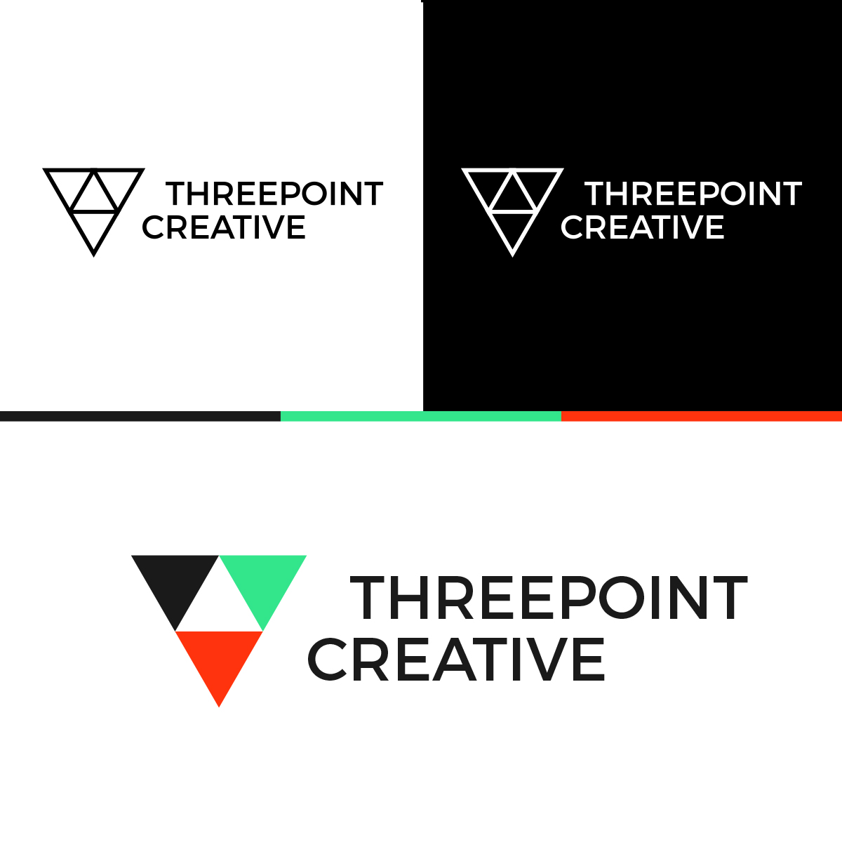 Logo Design by Roland Hawk for THREEPOINT CREATIVE | Design #12935825