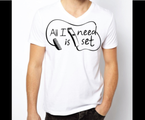 Hair industry T-shirt for barbers | T-shirt Design by blue eye