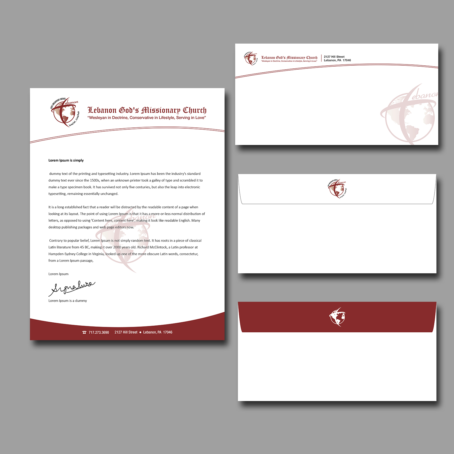 Elegant, Colorful, Church Letterhead Design for God's Missionary Church