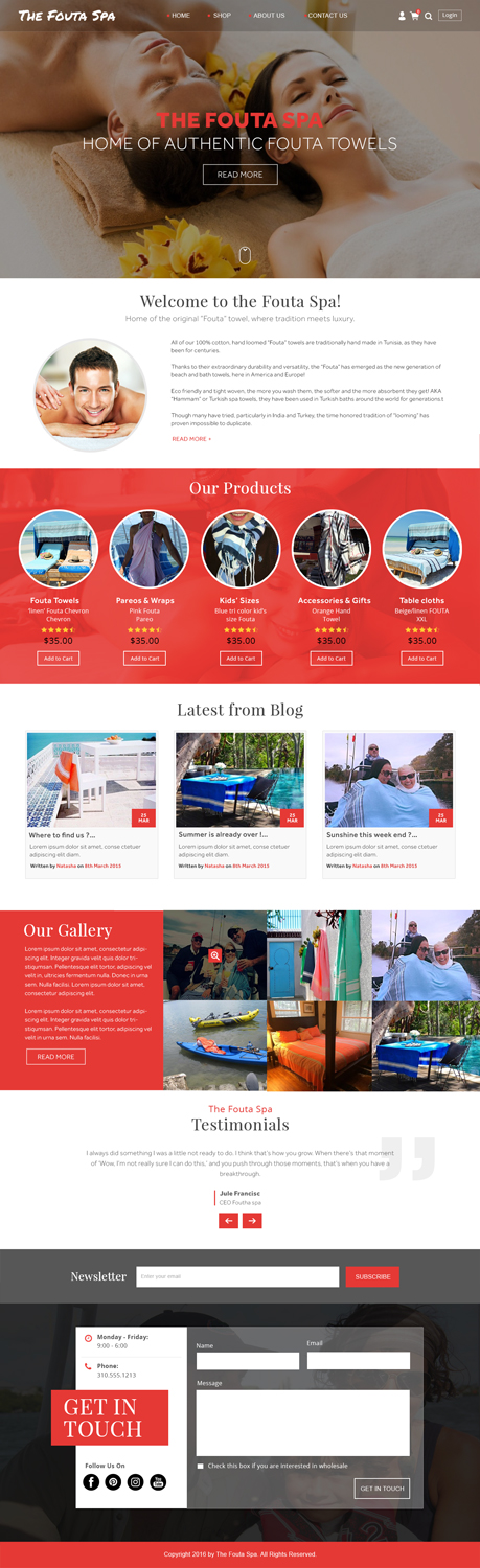 Web Design by Xclusive Designers for THE FOUTA SPA | Design #13017359
