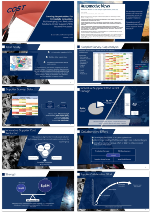 Innovative cost reduction consultant needs to build a group of technical advisors  | PowerPoint Design by Imazing