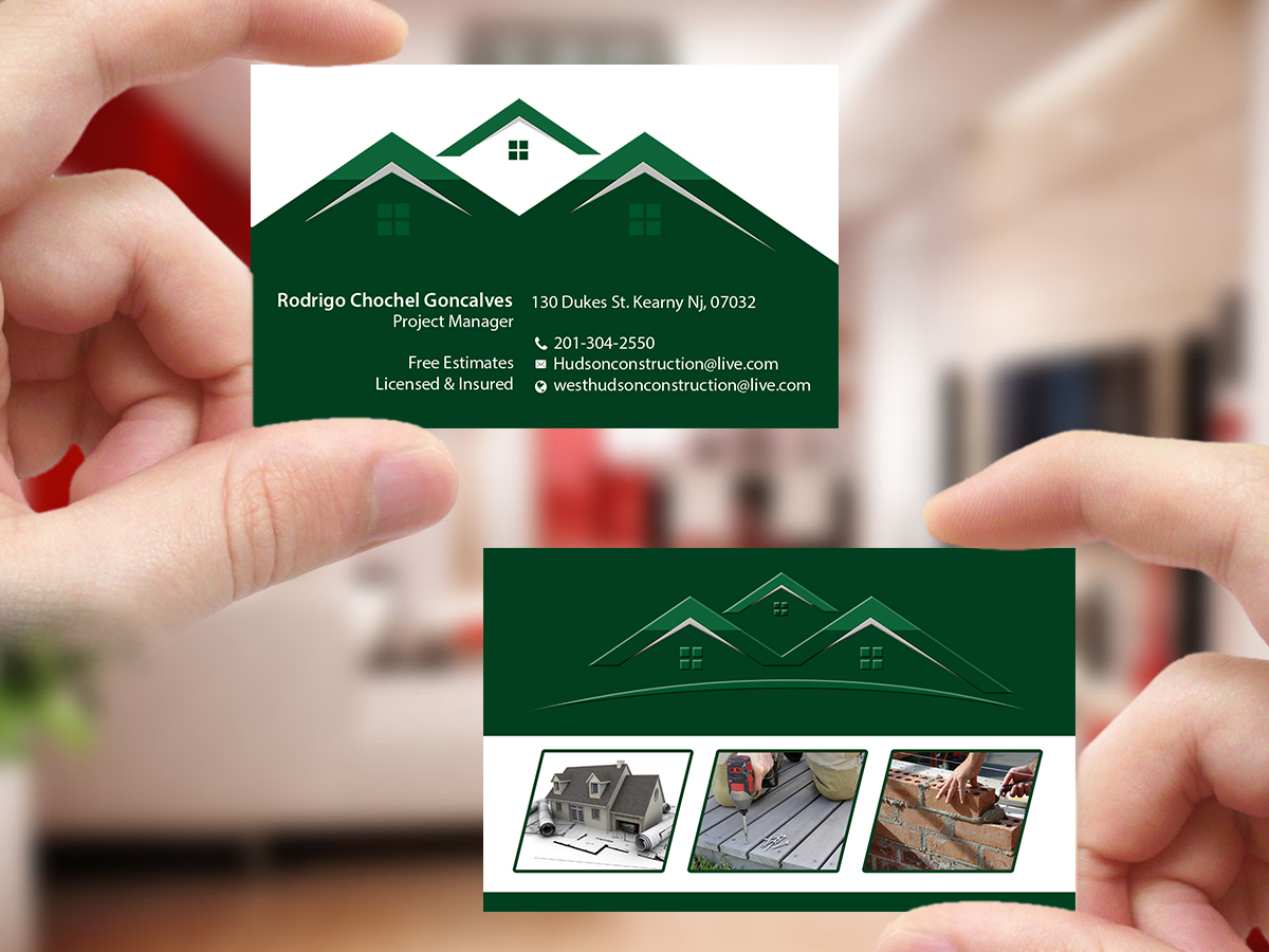 Business Card Design by Creations Box 2015 for West Hudson Construction LLC | Design #12956109