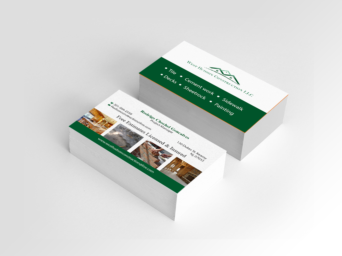 Business Card Design by Creations Box 2015 for West Hudson Construction LLC | Design #12956110