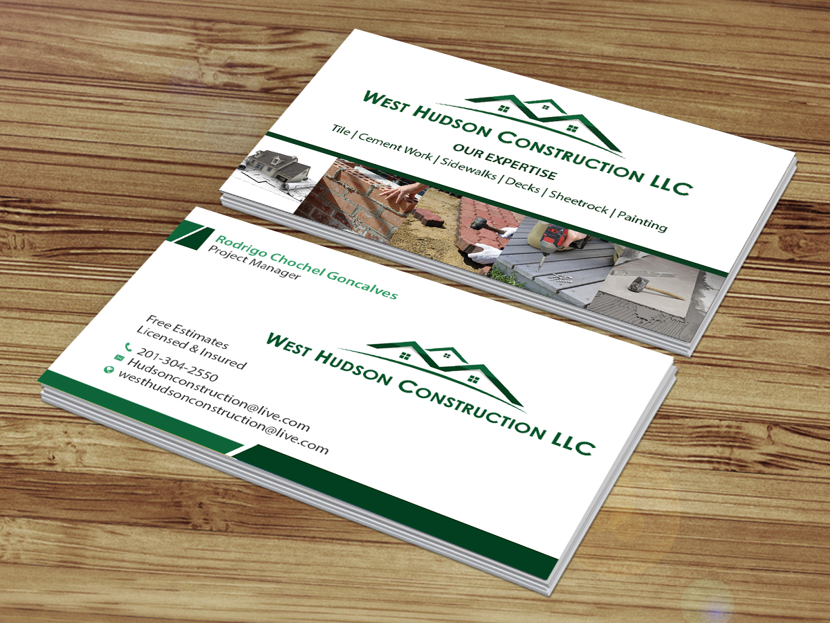 Business Card Design by Creations Box 2015 for West Hudson Construction LLC | Design #12958239