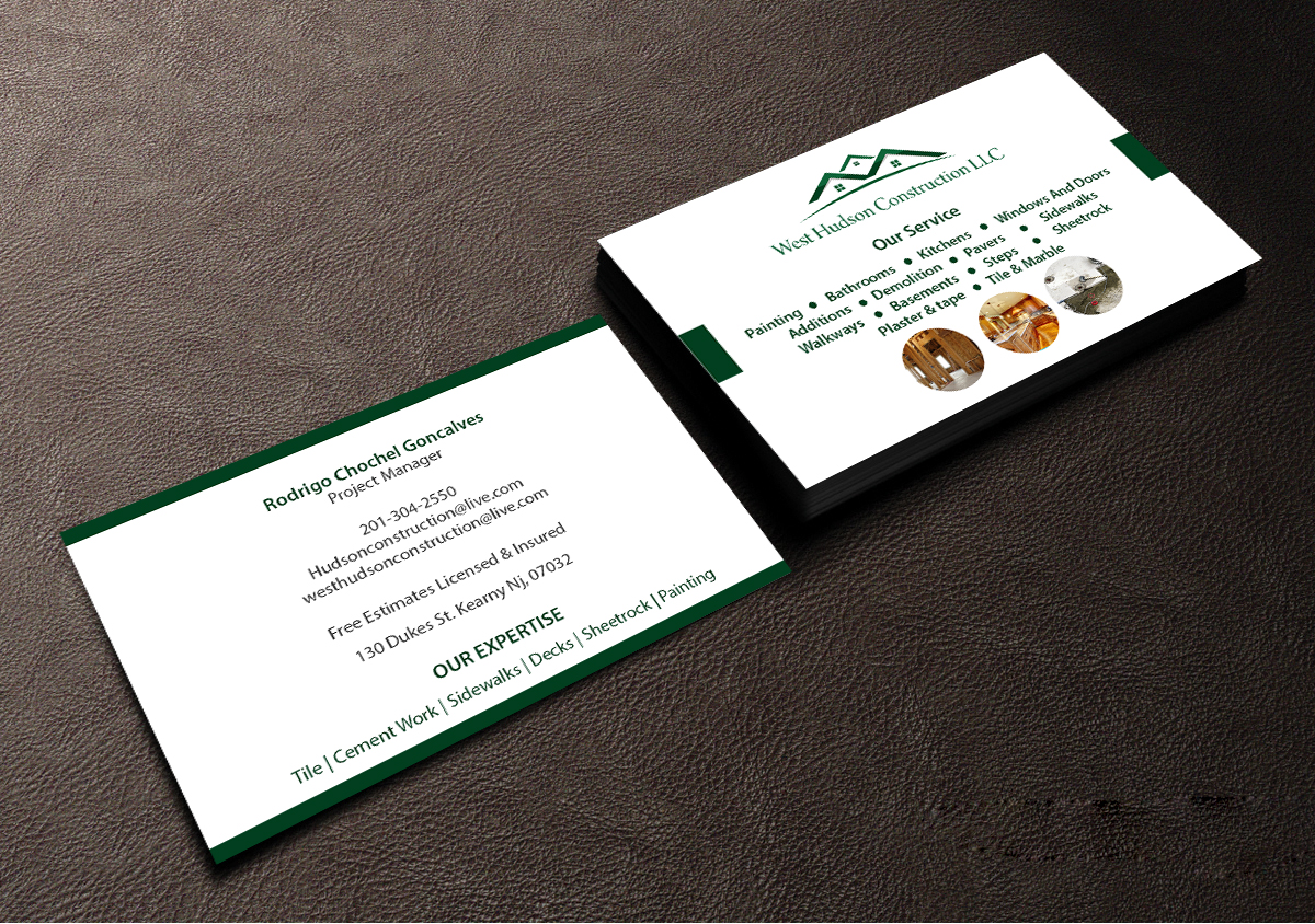Business Card Design by Creations Box 2015 for West Hudson Construction LLC | Design #12958443