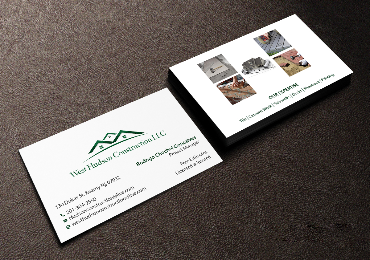 Business Card Design by Creations Box 2015 for West Hudson Construction LLC | Design #12958446