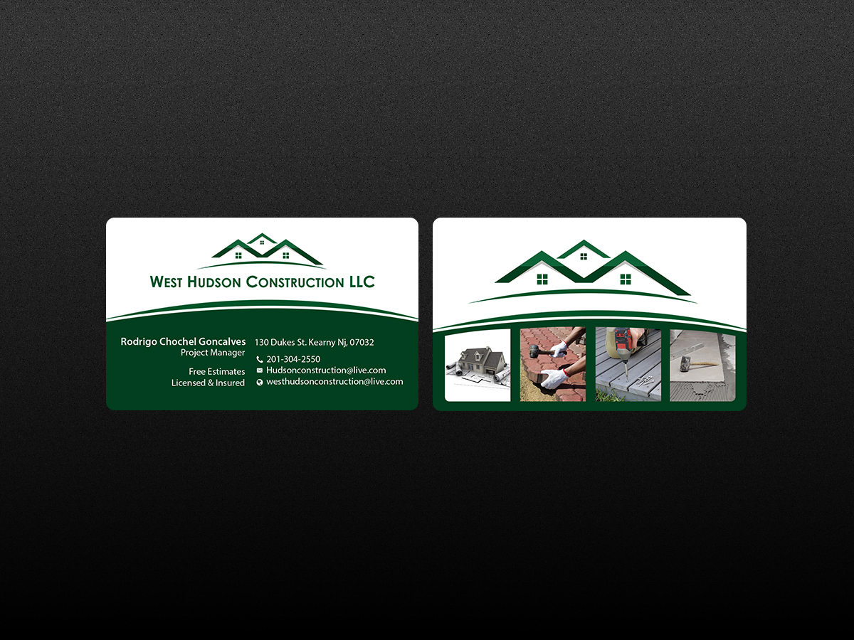 Business Card Design by Creations Box 2015 for West Hudson Construction LLC | Design #12958449