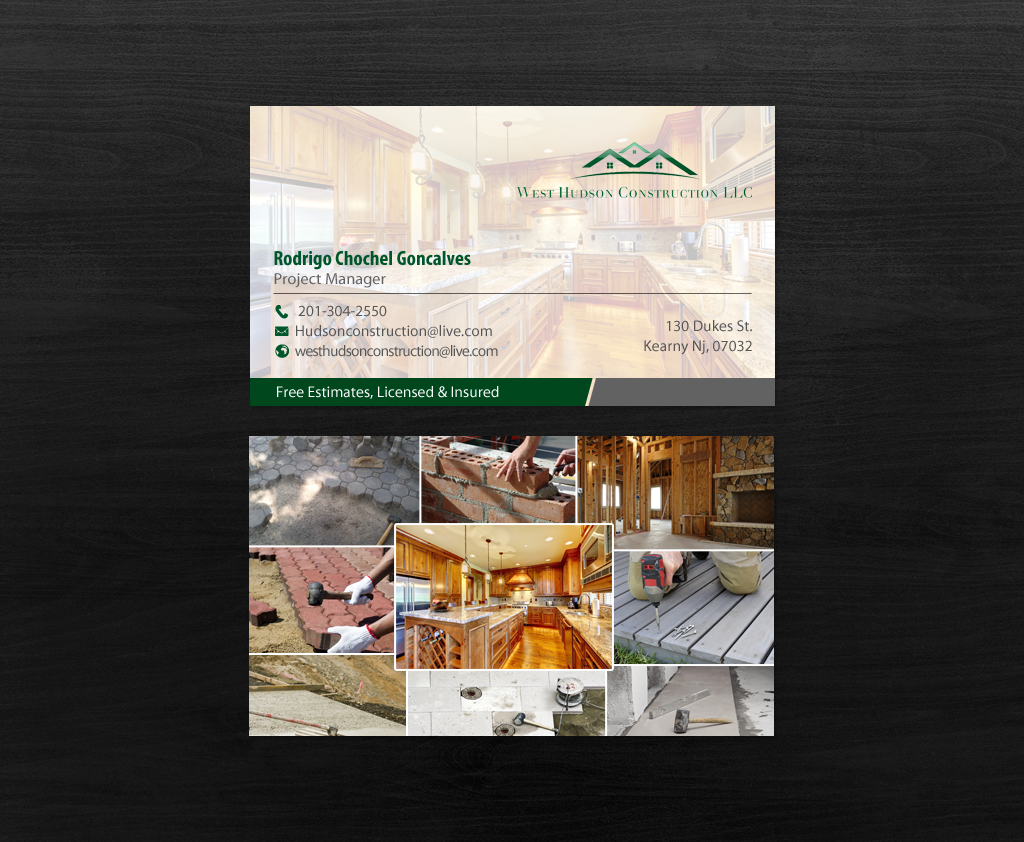 Business Card Design by chandrayaan.creative for West Hudson Construction LLC | Design #12948604
