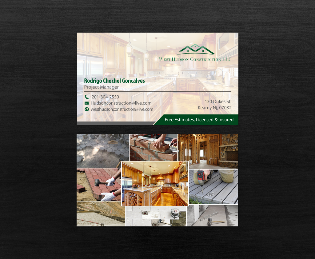 Business Card Design by chandrayaan.creative for West Hudson Construction LLC | Design #12948606
