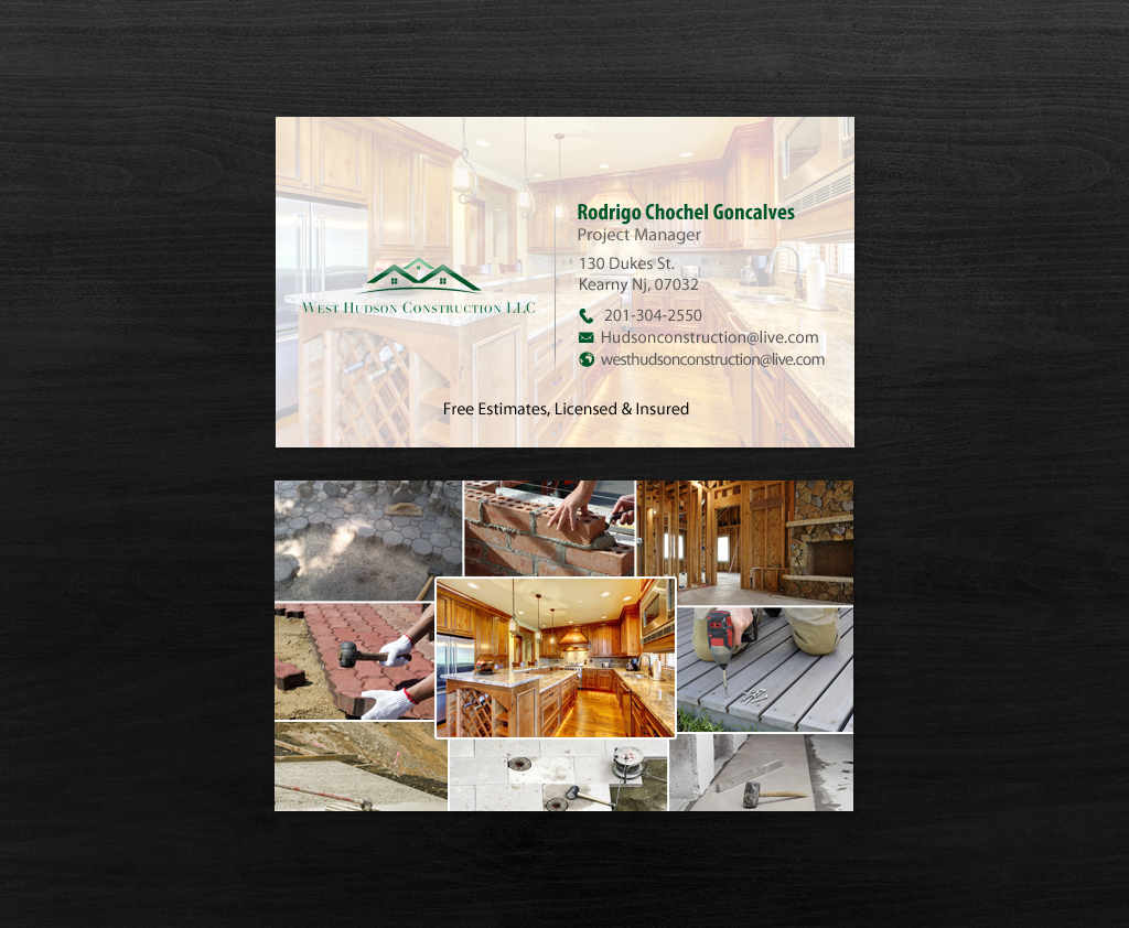 Business Card Design by chandrayaan.creative for West Hudson Construction LLC | Design #12948607