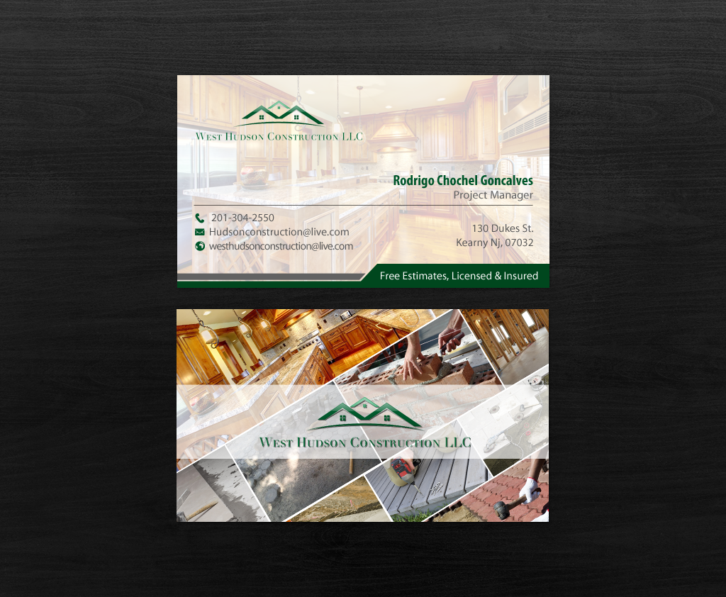 Business Card Design by chandrayaan.creative for West Hudson Construction LLC | Design #12948608