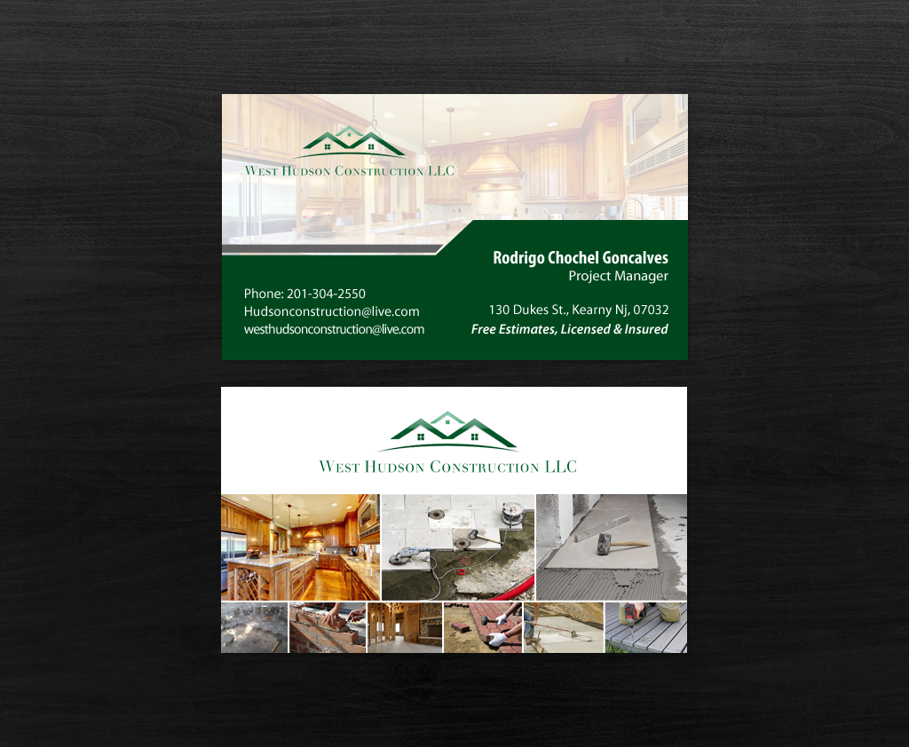 Business Card Design by chandrayaan.creative for West Hudson Construction LLC | Design #12948669