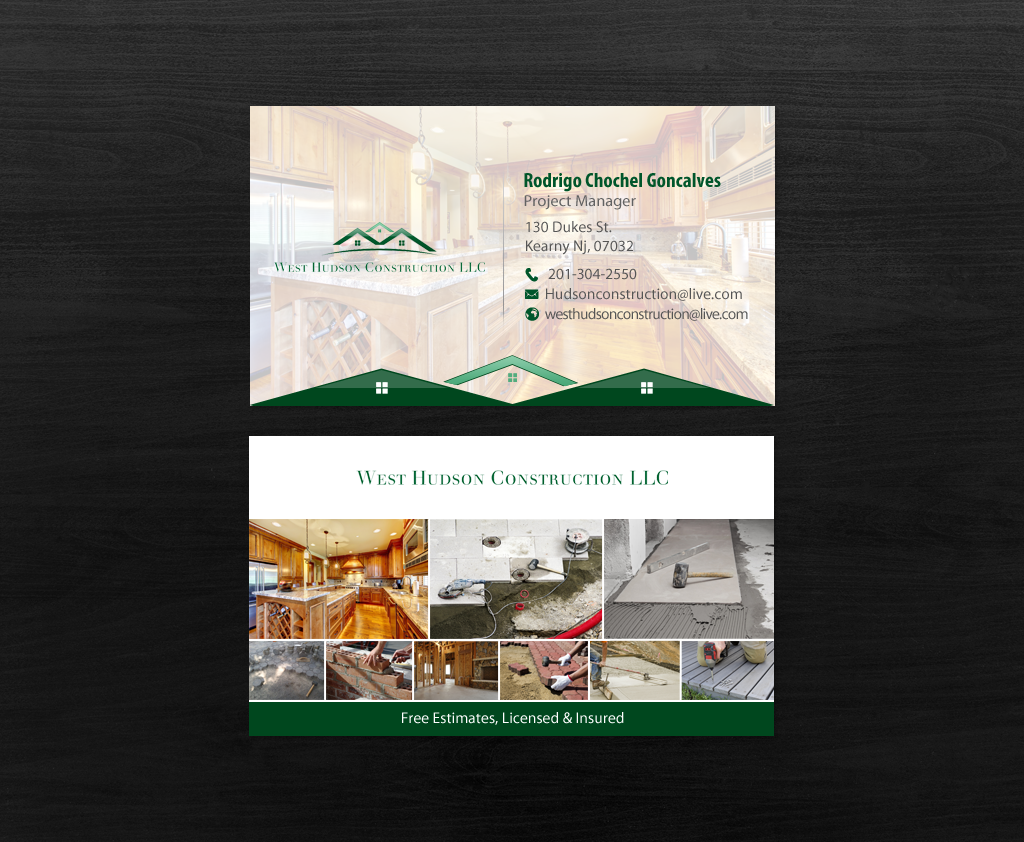 Business Card Design by chandrayaan.creative for West Hudson Construction LLC | Design #12948670