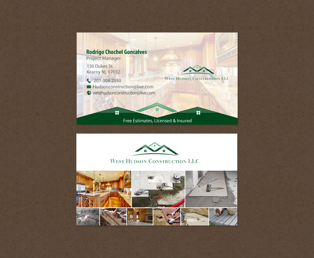 Business Card Design by chandrayaan.creative for West Hudson Construction LLC | Design #12948672