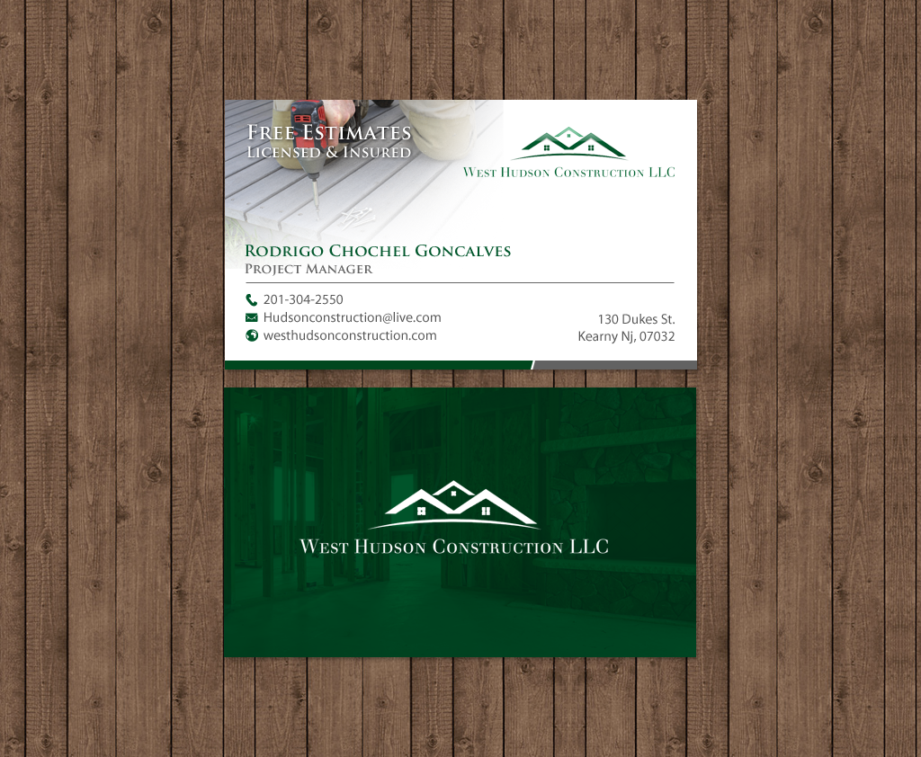 Business Card Design by chandrayaan.creative for West Hudson Construction LLC | Design #12957464