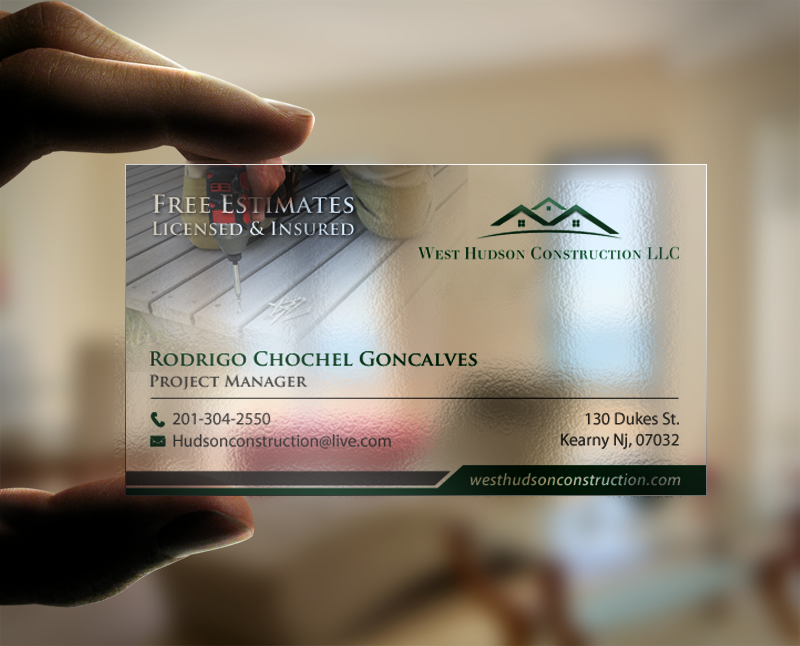 Business Card Design by chandrayaan.creative for West Hudson Construction LLC | Design #12957471
