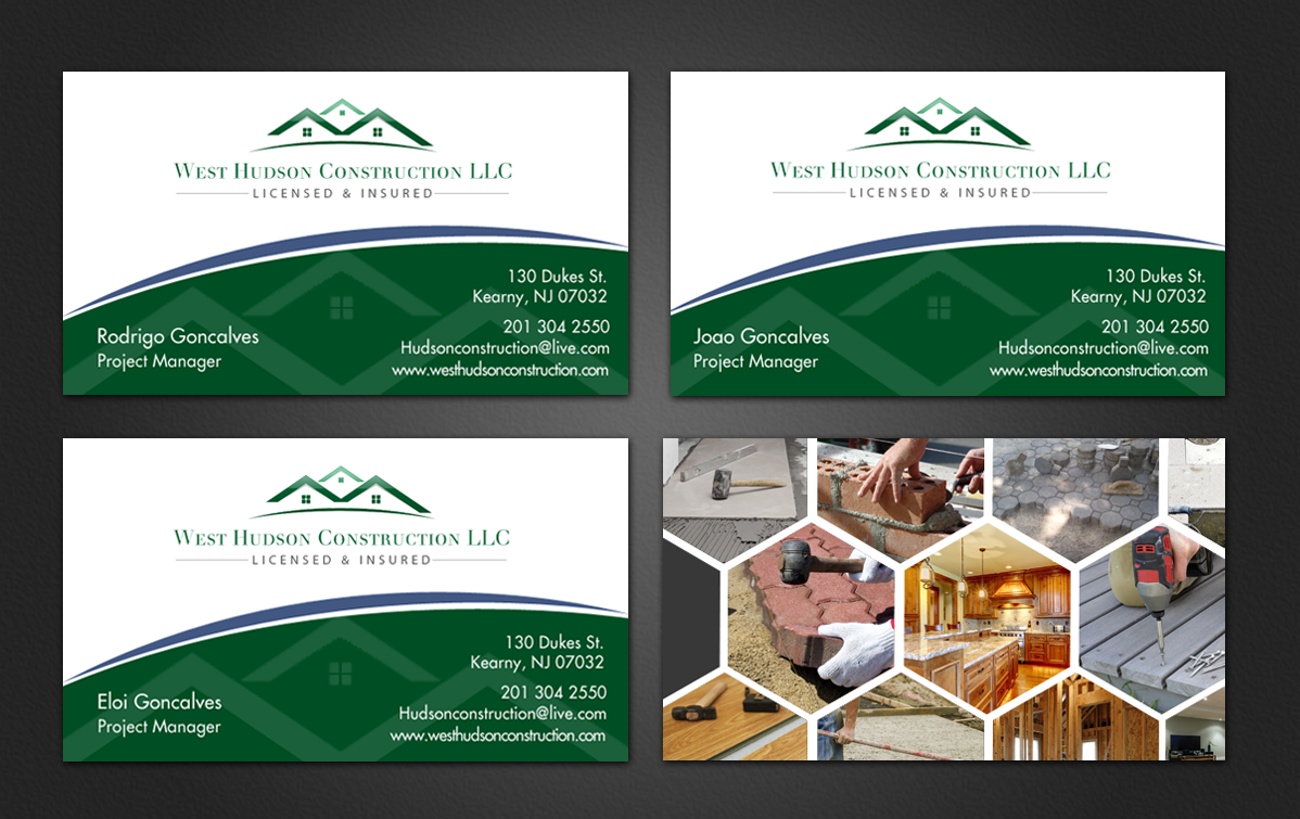 Business Card Design by chandrayaan.creative for West Hudson Construction LLC | Design #13312144