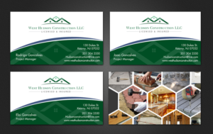 West Hudson Construction LLC buisness Card  | Visitenkarten-Design von chandrayaan.creative