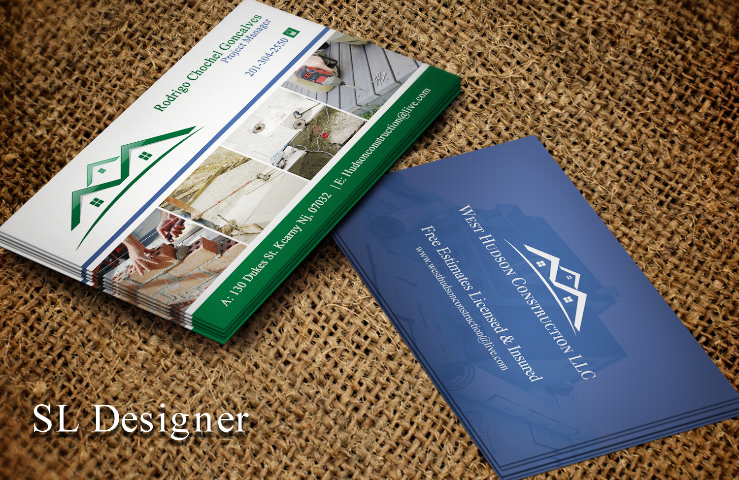Business Card Design by SL Designer for West Hudson Construction LLC | Design #12951004
