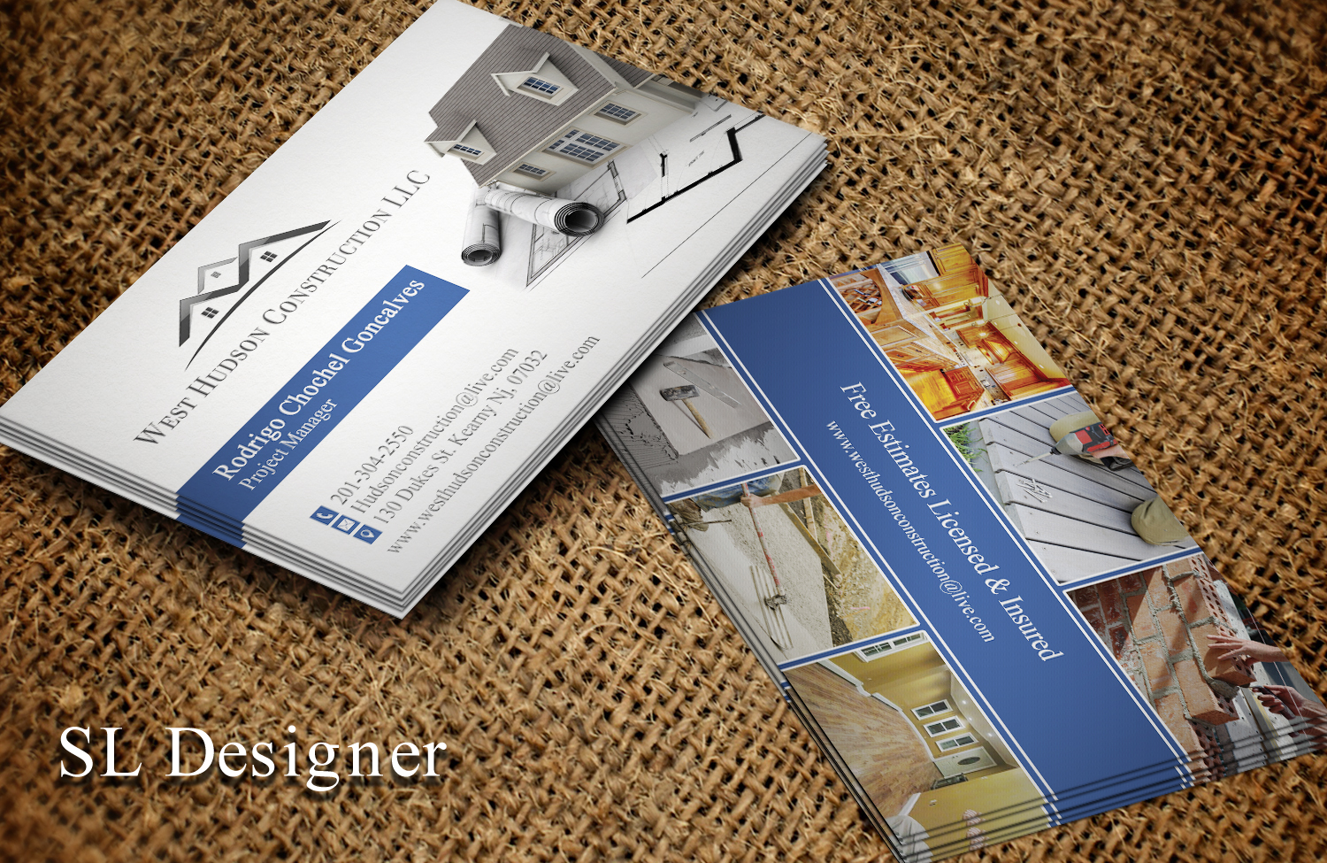 Business Card Design by SL Designer for West Hudson Construction LLC | Design #12951064