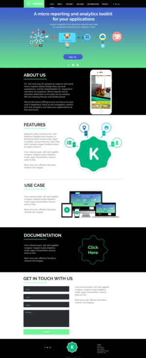 Website for Krumbs a startup that's about to raise money.  Help us! | Diseño Web por lionx