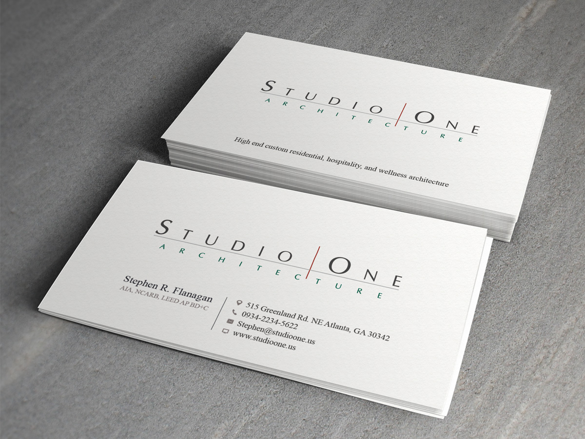 Elegant, Serious, Architect Business Card Design for Studio One Architecture by Sandaruwan