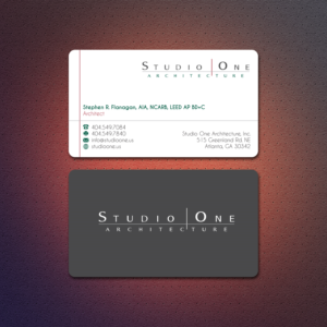 Business Card Design by Dezero for Studio One Architecture | Design: #12954678
