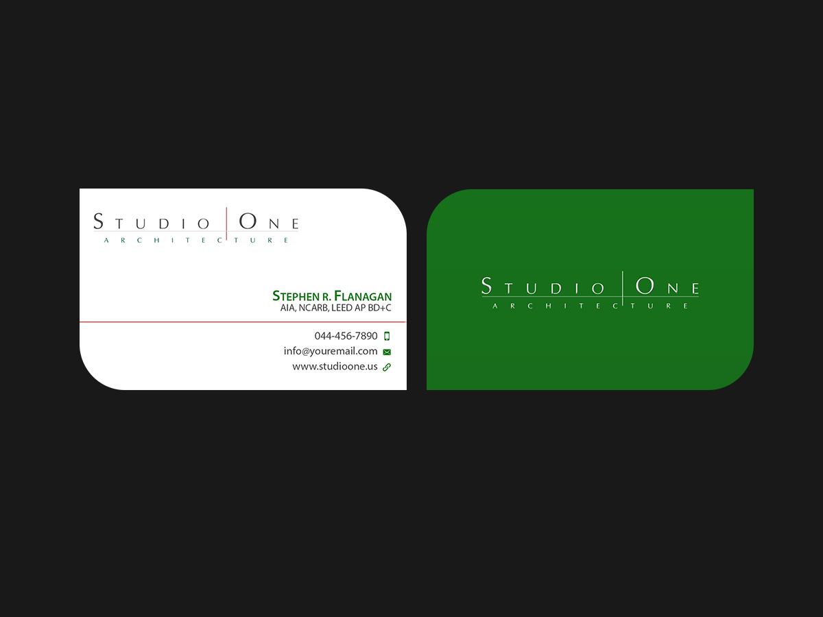 Business Card Design by Creations Box 2015 for Studio One Architecture | Design #12962646