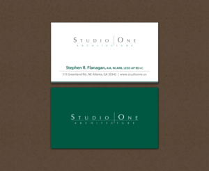 Business Card Design by chandrayaan.creative for Studio One Architecture | Design: #12958627