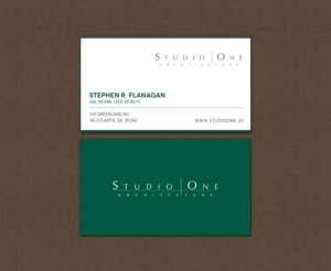 Business Card Design by chandrayaan.creative for Studio One Architecture | Design: #12958630