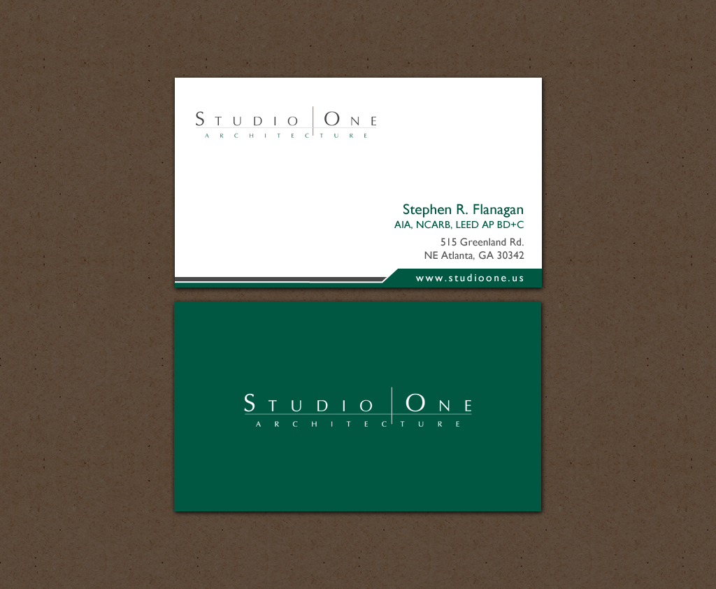 Business Card Design by chandrayaan.creative for Studio One Architecture | Design #12958632