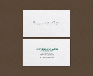 Business Card Design by chandrayaan.creative for Studio One Architecture | Design: #12958643