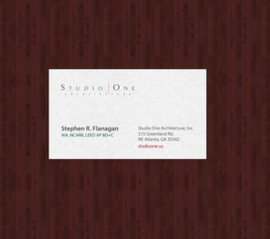 Visitenkarten-Design von chandrayaan.creative für Studio One Architecture | Design: #12967921