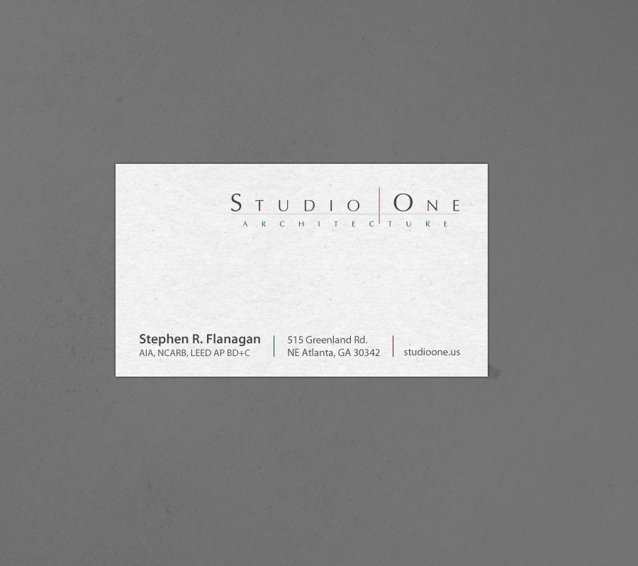 Diseño de Tarjeta de Presentación por chandrayaan.creative para Studio One Architecture | Diseño #12968977