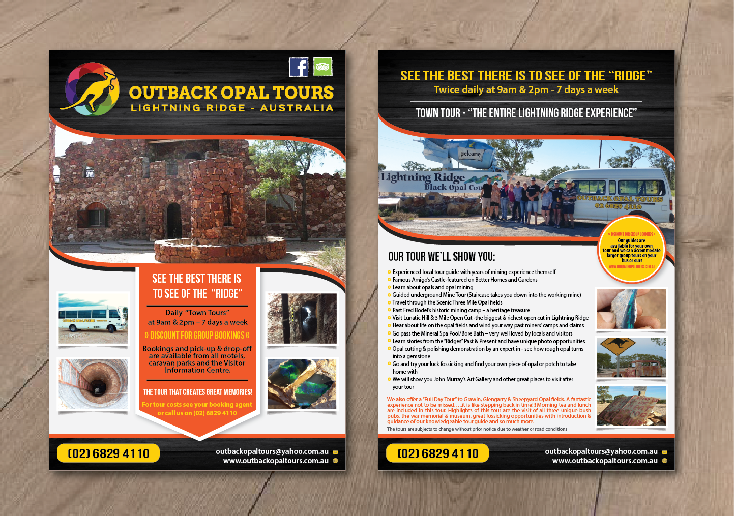 Flyer Design by alex989 for OUTBACK OPAL TOURS | Design #12979056